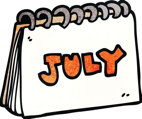 cartoon doodle calendar showing month of july 12130082 Vector Art at ...