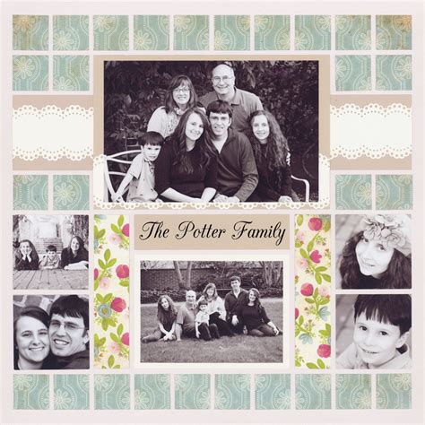 Family Scrapbook Layouts - Pride and Prejudice Theme