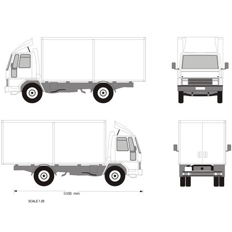 Ford Cargo Blueprint - Download free blueprint for 3D modeling