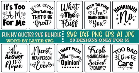 Funny Quotes SVG Bundle Bundle · Creative Fabrica