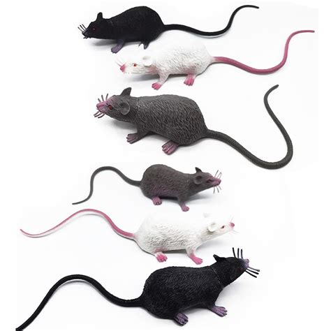 Set of 6 Realistic Rat Toy, Plastic Fake Rat Model Toy, Entertainment ...