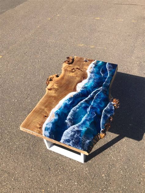 Epoxy resin table top Ocean Wave Epoxy Table Dining Table | Etsy