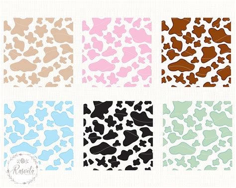 Cow Print Patterns Seamless Rainbow Cow Print Animal | Etsy