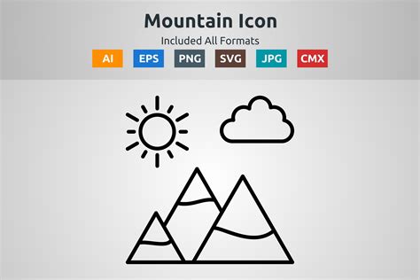 Mountain Vector Outline Icon Graphic by abidehtisham198 · Creative Fabrica