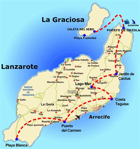 Lanzarote Volcanoes Map