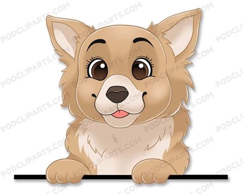 Chigi Dog Clipart Peekaboo Dog Cartoon Pet Portrait Pet - Etsy UK