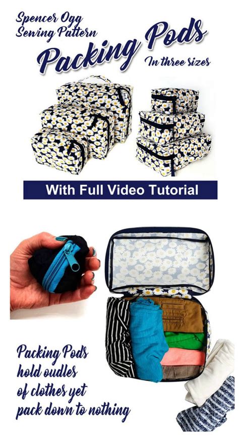 Packing Pods in three sizes with video sewing tutorial - Sew Modern Bags