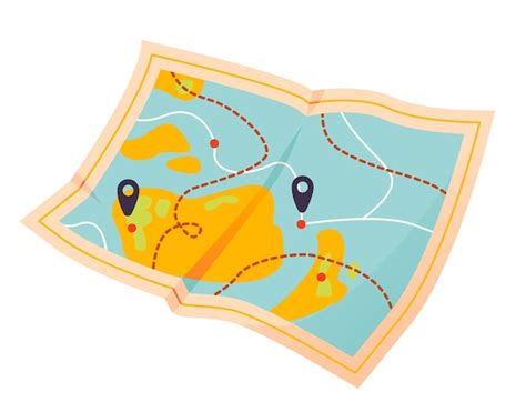 Premium Vector | Paper traveler's road map. Vector illustration ...