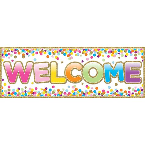 Magnetic Welcome Banners, 6" x 17", Confetti - ASH11311 | Ashley ...