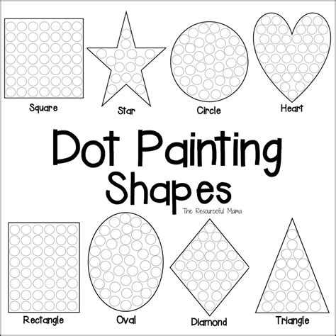 Shapes Dot Painting {Free Printable} - The Resourceful Mama