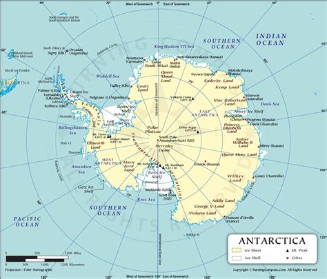 Antarctica Map, Map of Antarctica