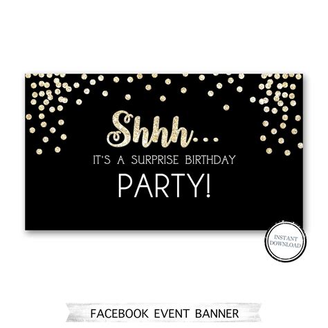 Facebook Event Page Banner, Surprise Birthday Party - Etsy