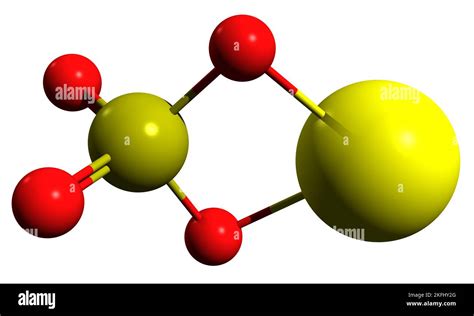 3D image of Calcium sulfate skeletal formula - molecular chemical ...