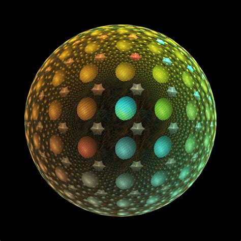 an image of a sphere with many different colored dots on it's surface ...