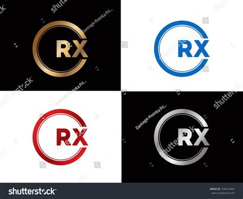 Rx Letter Logo Design Circle Blue Stock Vector (Royalty Free) 748316464 ...