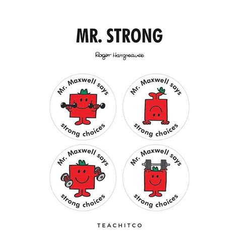 Merit Stickers | Mr. Strong - Teachit Co