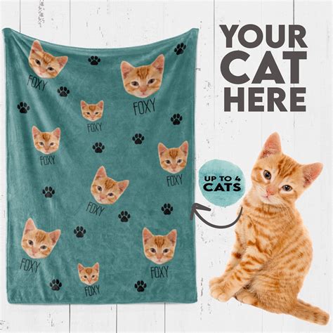 Personalized Cat Blanket Cat Lover Gift Custom Photo - Etsy