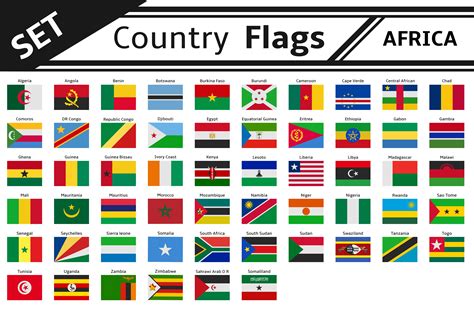 set countries flags africa | Illustrations ~ Creative Market