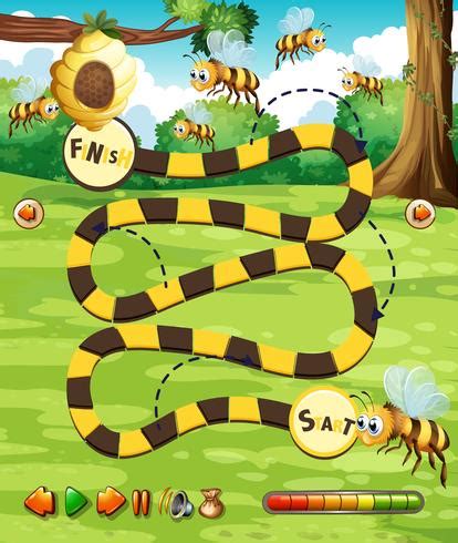 Bee board game template 413906 Vector Art at Vecteezy