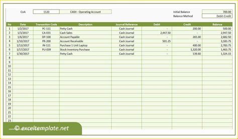 Business Ledger Template Free Of General Ledger | Heritagechristiancollege