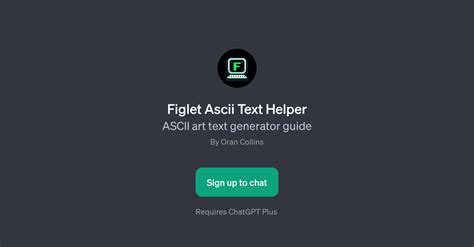 Figlet Ascii Text Helper - Ascii art generation - TAAFT