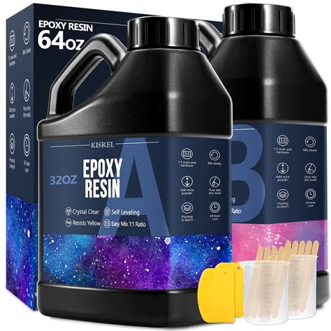 Buy Epoxy Resin 64OZ - Crystal Clear Epoxy Resin Kit - No Yellowing No ...