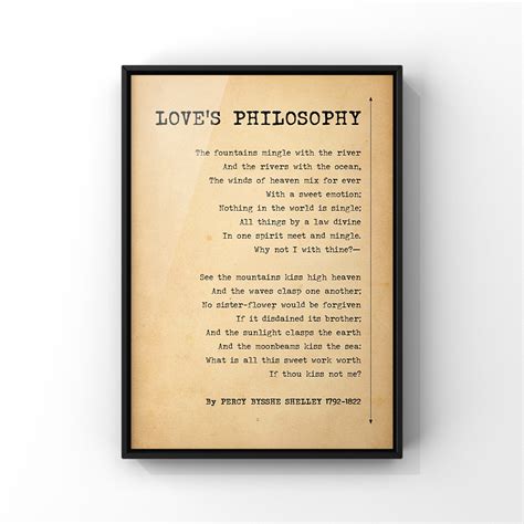 Love's Philosophy Poem by Percy Shelley Poster Print | Etsy UK