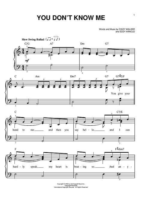 You Don't Know Me" Sheet Music by Mickey Gilley; Ray Charles; Michael ...