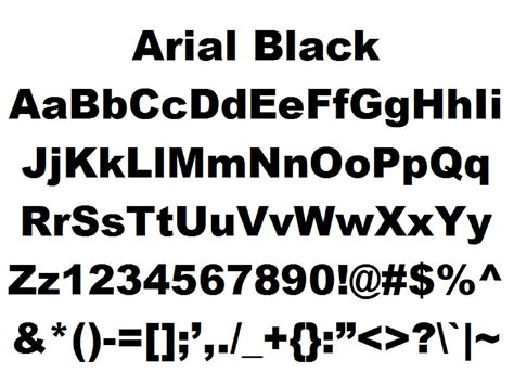 Font Alphabet Styles: Arial Black