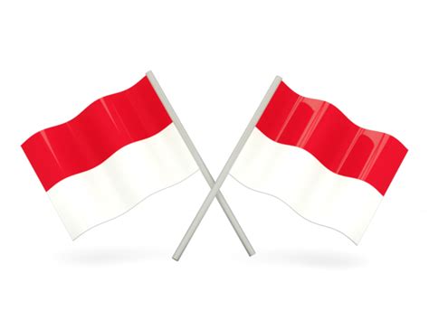 Two wavy flags. Illustration of flag of Indonesia