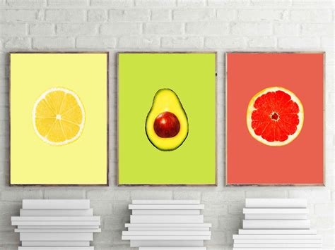 Kitchen Prints Kitchen Wall Art Set of 3 Prints Lemon - Etsy Canada