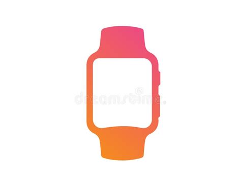 Vector Gradient Pink To Orange Flat Smart Watch Icon Stock Vector ...