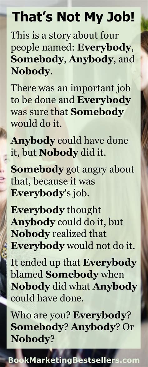 Everybody, Somebody, Anybody, and Nobody - Who Are You? – Book ...