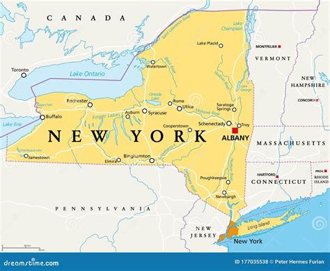 New York State Map Vector Illustration | CartoonDealer.com #107809578