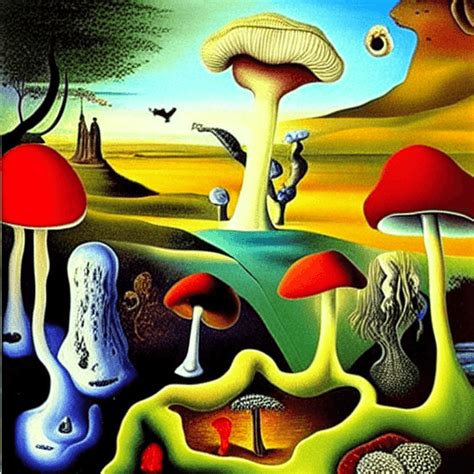 Salvador Dali Surrealism Oil Painting Garden of Eden Landscape Icy Warm ...