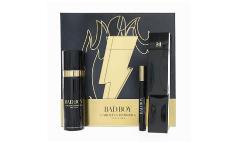 Carolina Herrera Bad Boy 3 Piece Cologne Gift Set for Men | Groupon