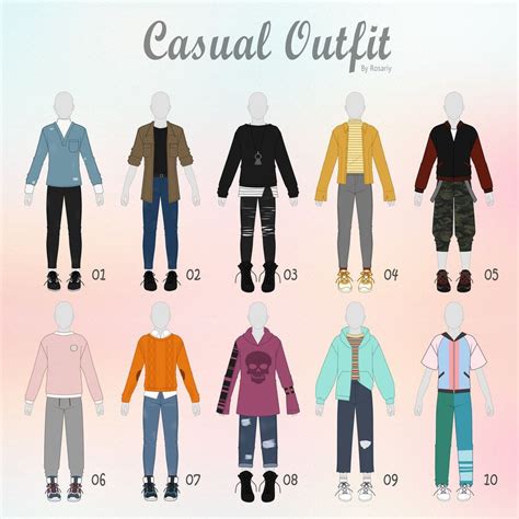 Casual Anime Clothes Drawing / Closed Casual Outfit Adopts 07 By ...