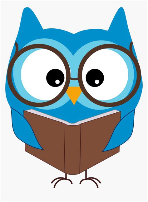 Reading Owl Clip Art - Owl Reading Clipart, HD Png Download - kindpng