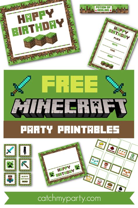 Download These Awesome FREE Minecraft Party Printables! | Catch My Party