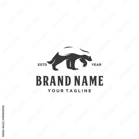 Honey Badger Logo Design Vector Image Stock Vector | Adobe Stock