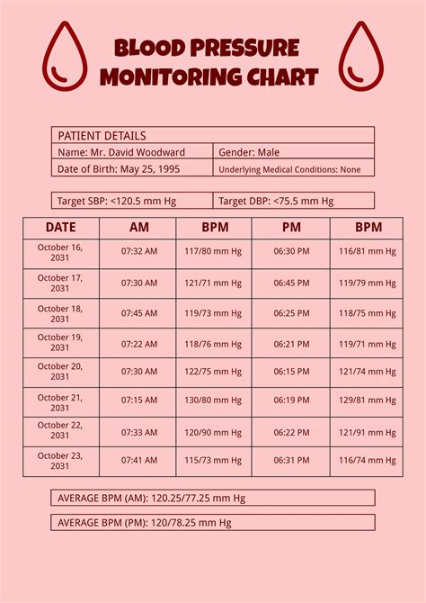 Daily blood pressure Chart template in Illustrator, PDF - Download ...