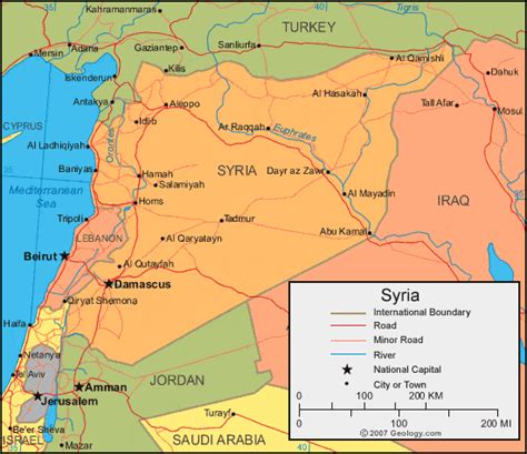 Syria Map and Satellite Image