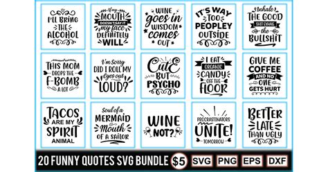 Funny Quotes SVG Bundle Bundle · Creative Fabrica