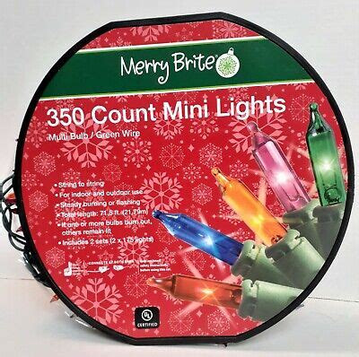 Merry Brite 350 Count LED Mini String Lights Christmas Bulbs Energy ...