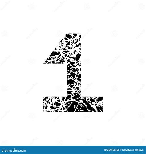 Number One, Symbol 1. Textured Font Grunge Design Stock Vector ...