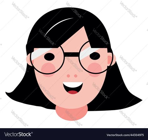 Girl with short black hair and glasses Royalty Free Vector