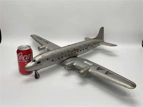 Vintage American Airlines Pressed Steel Airplane Toy - Dixon's Auction ...