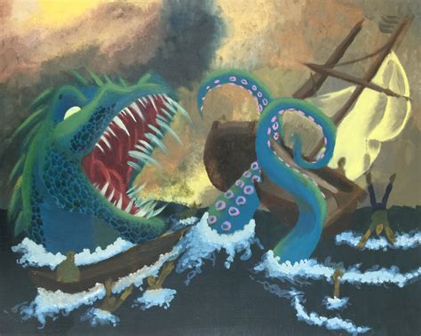 ArtStation - Sea Monster Painting