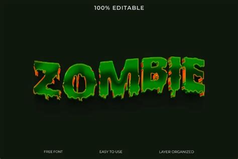 Zombie Font Style Effect | Free Photoshop PSD File