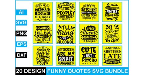 Funny Quotes SVG Bundle Bundle · Creative Fabrica